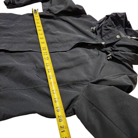 Lands Ends Windbreaker Jacket For Women Size Medium Black Hooded Elastic Waist - Picture 8 of 16